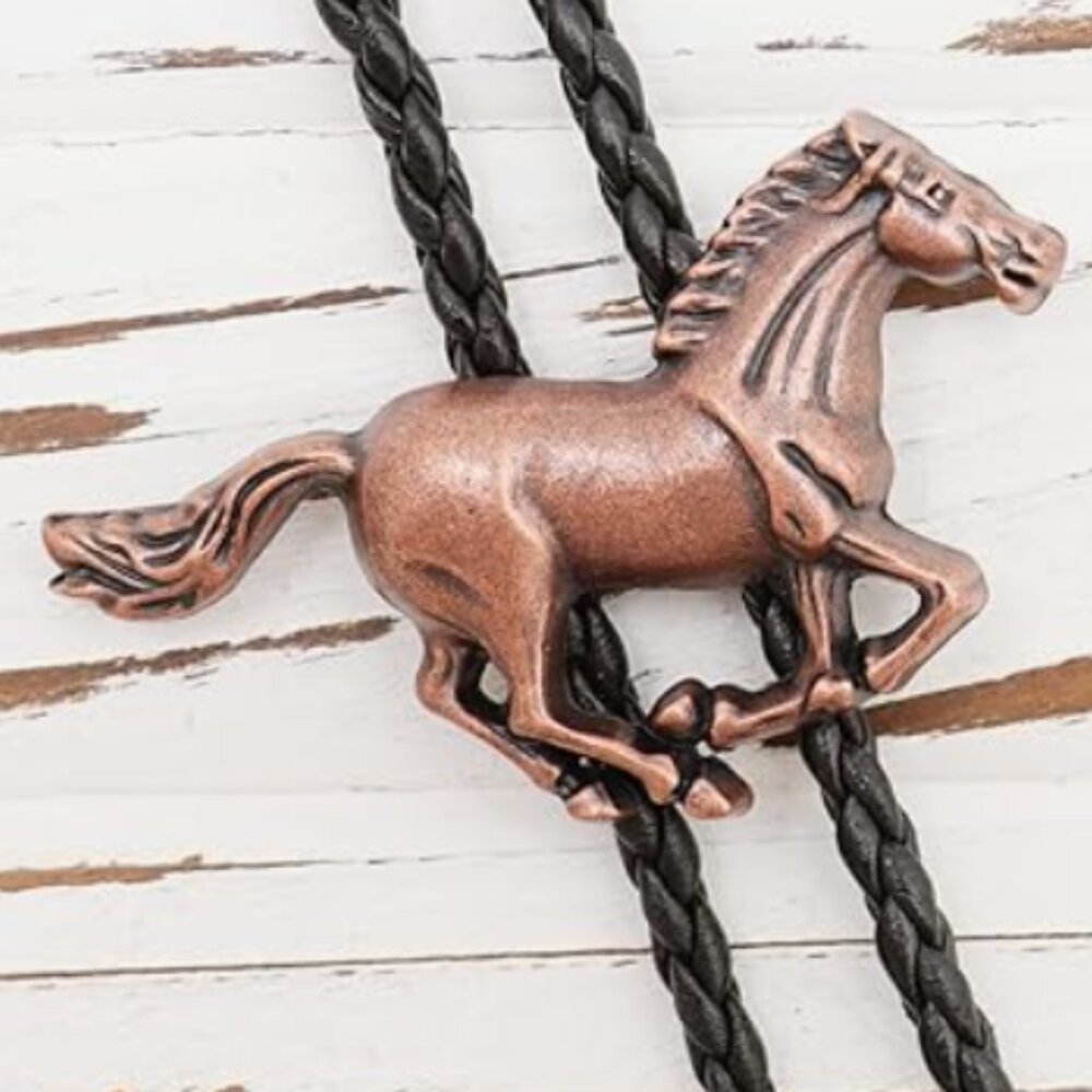 Copper Horse Vintage Native American Western Bolo Tie - Picture 4 of 5
